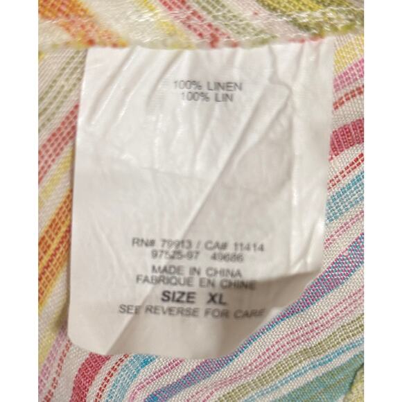 Motherhood Maternity Women Linen Top Blouse V-Neck Sleeveless Stripe Pink New - Picture 8 of 9